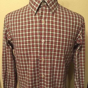 KOI by David August Shirt Size 27 Plaid Cotton